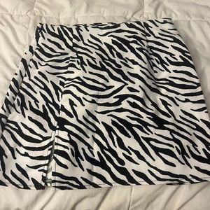 zebra print mini skirt